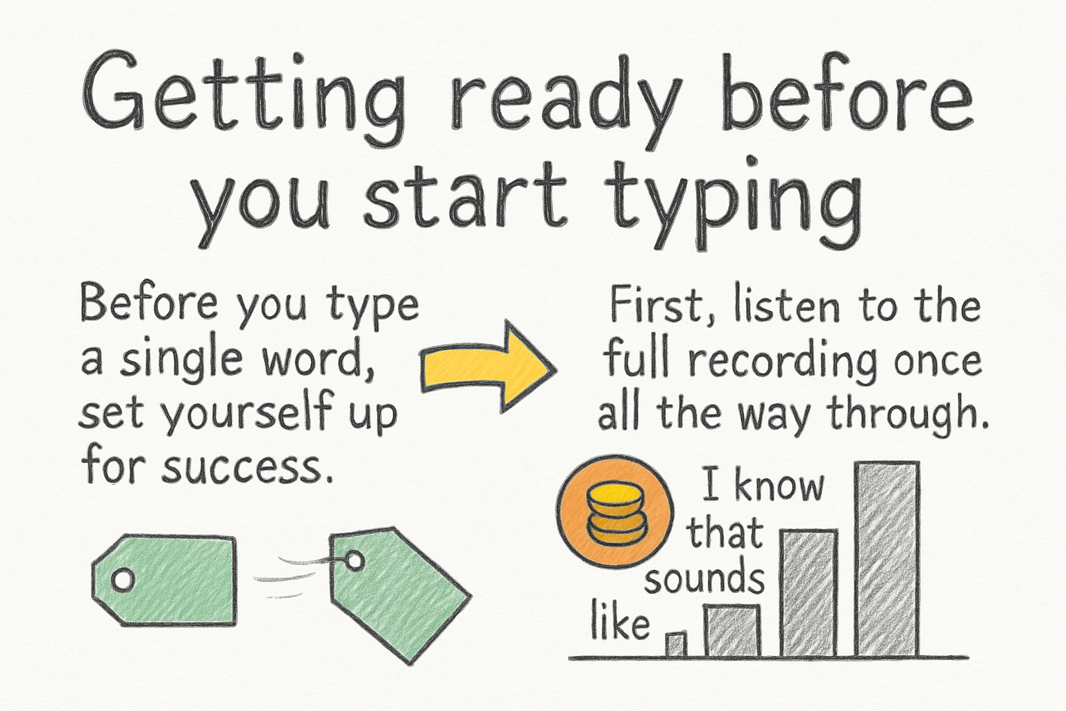 Infographic: Getting ready before you start typing