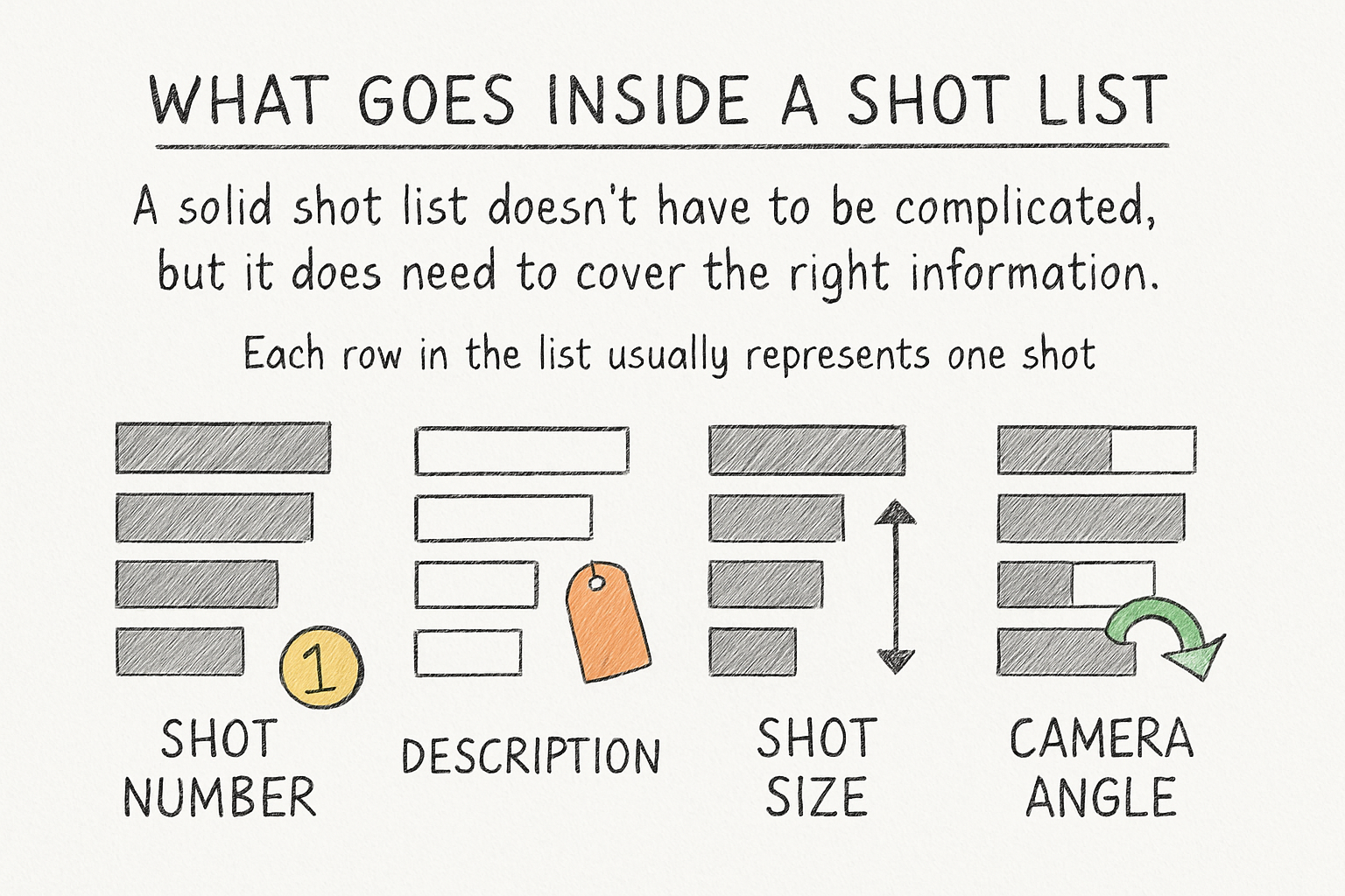 Infographic: What goes inside a shot list