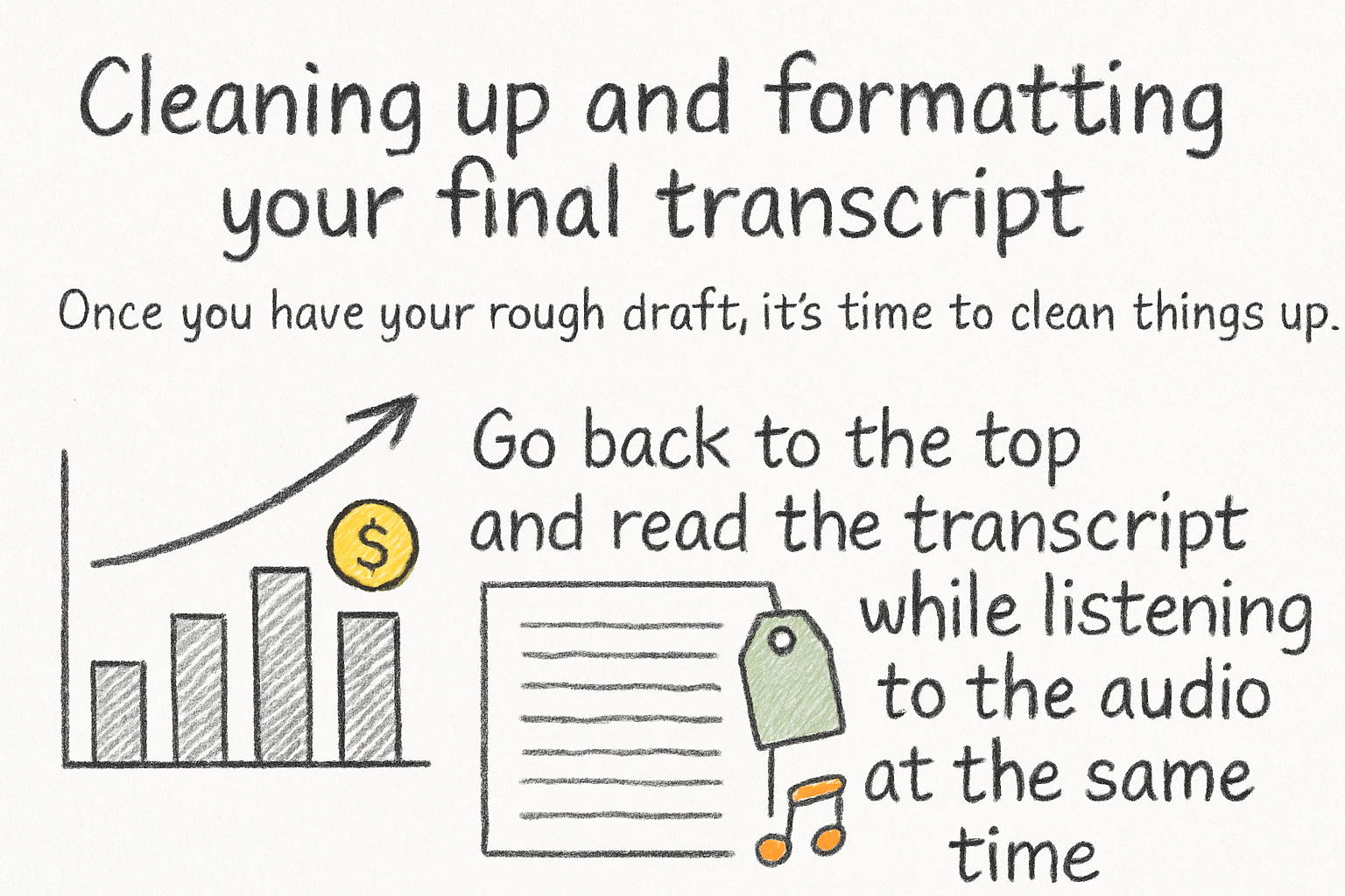 Infographic: Cleaning up and formatting your final transcript