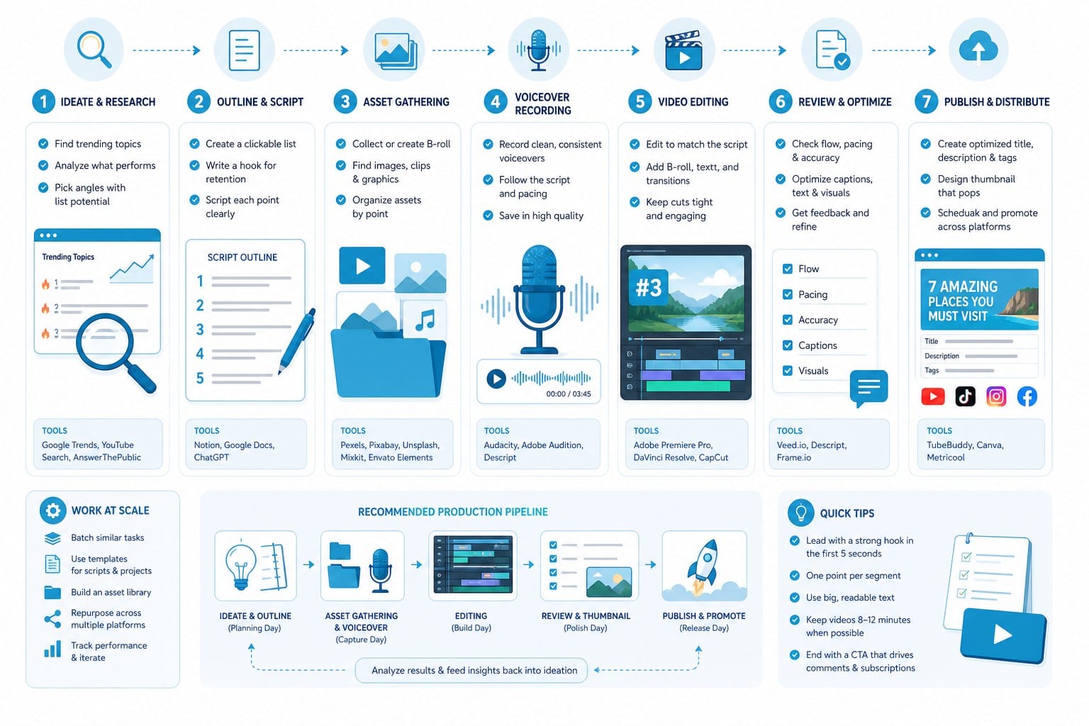 Infographic: A practical workflow for producing listicle videos at scale