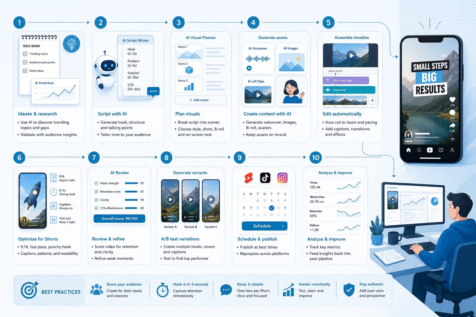Infographic: How to build an AI-powered Shorts production pipeline