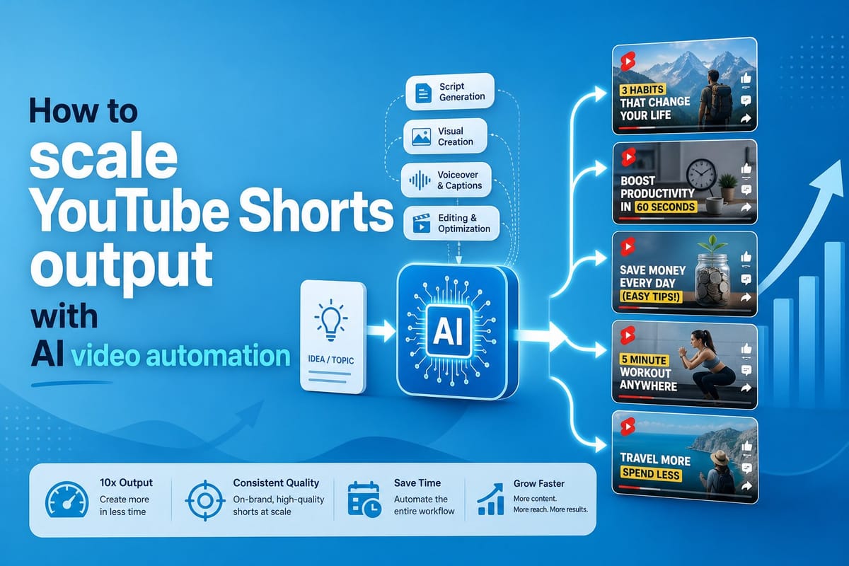 How to scale YouTube Shorts output with AI video automation