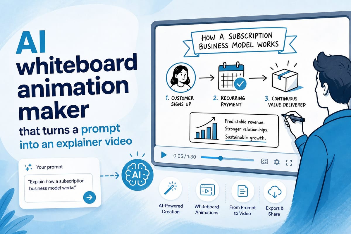 AI whiteboard animation maker that turns a prompt into an explainer video