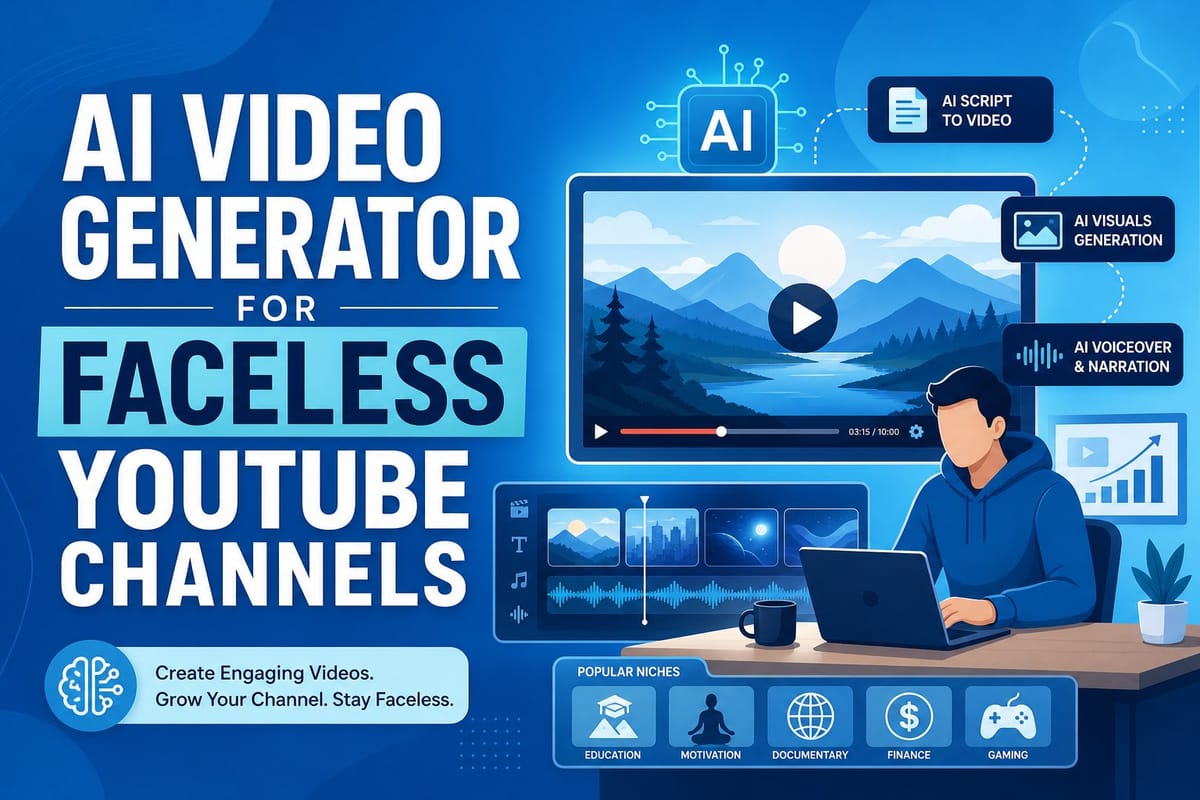 AI video generator for faceless YouTube channels